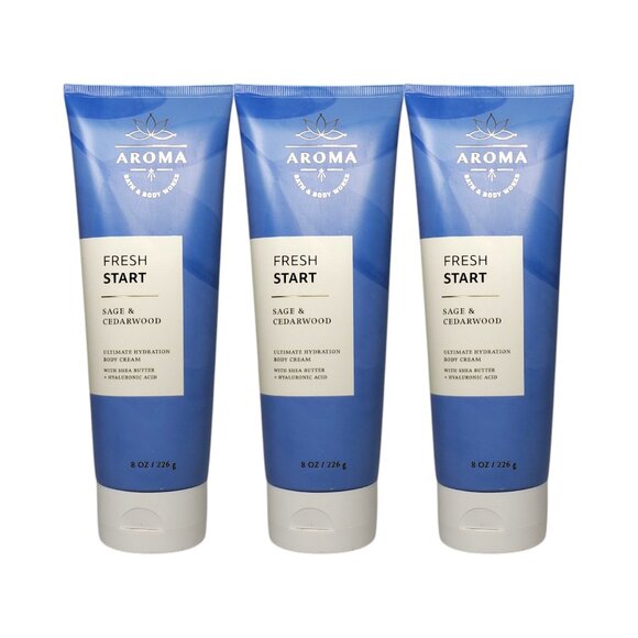 Bath & Body Works Other - Bath & Body Works Aroma Fresh Start Sage & Cedarwood Ultimate Body Cream x3